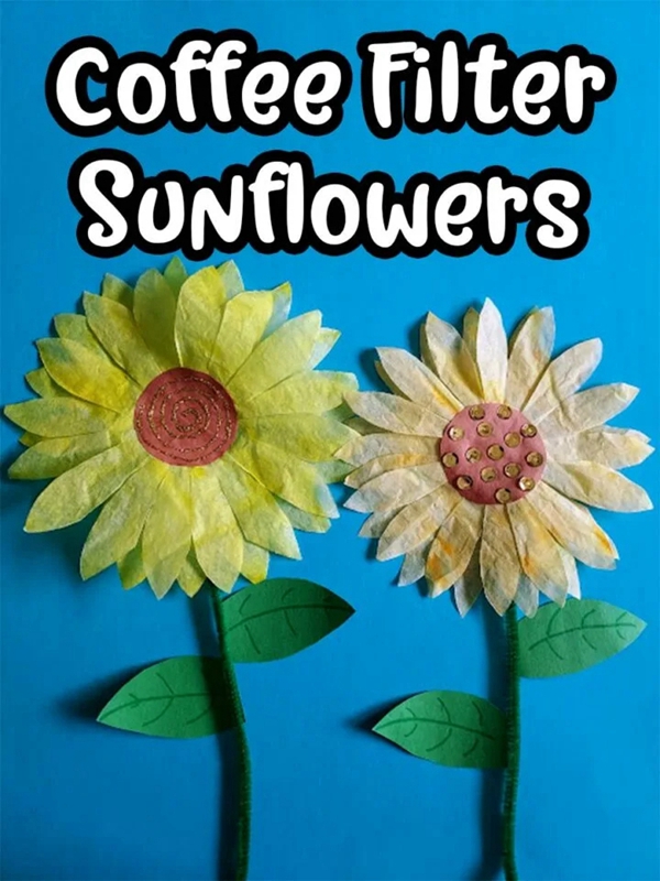 Coffee Filter Sunflower Craft for Kids