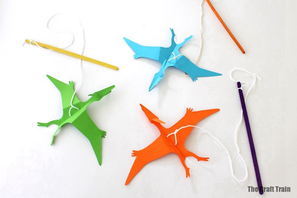 Paper Pterodactyl Puppet craft for kids