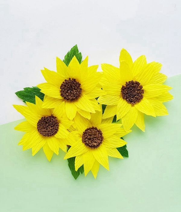 DIY Crepe Paper Sunflowers