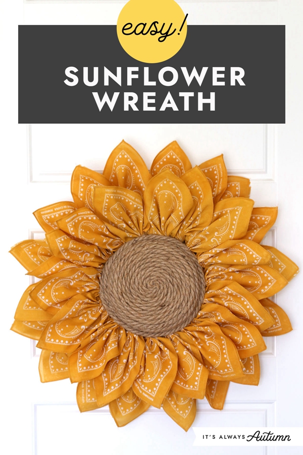 DIY Sunflower Bandana Wreath