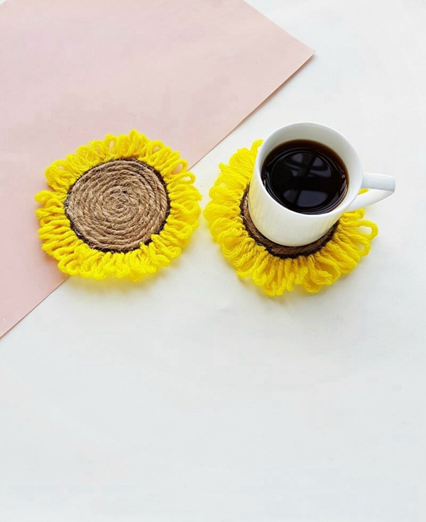 DIY Sunflower Coasters
