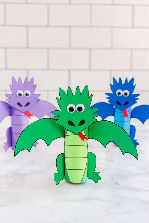 Handmade Dragon Craft from Toilet Paper Roll