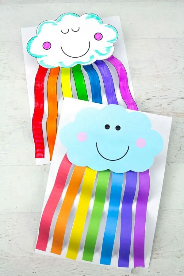 Rainbow cloud craft for kids