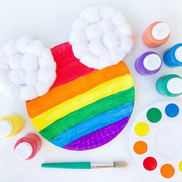 Rainbow Mickey Mouse craft for kids