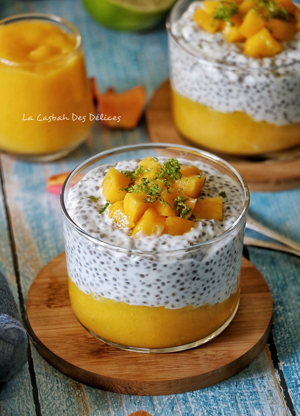 A bowl of Mango and Coconut Milk Chia Pudding, an exotic blend of taste and health benefits.