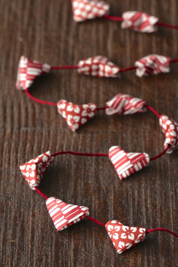 DIY Origami Heart Garland for Valentine's Day Decor