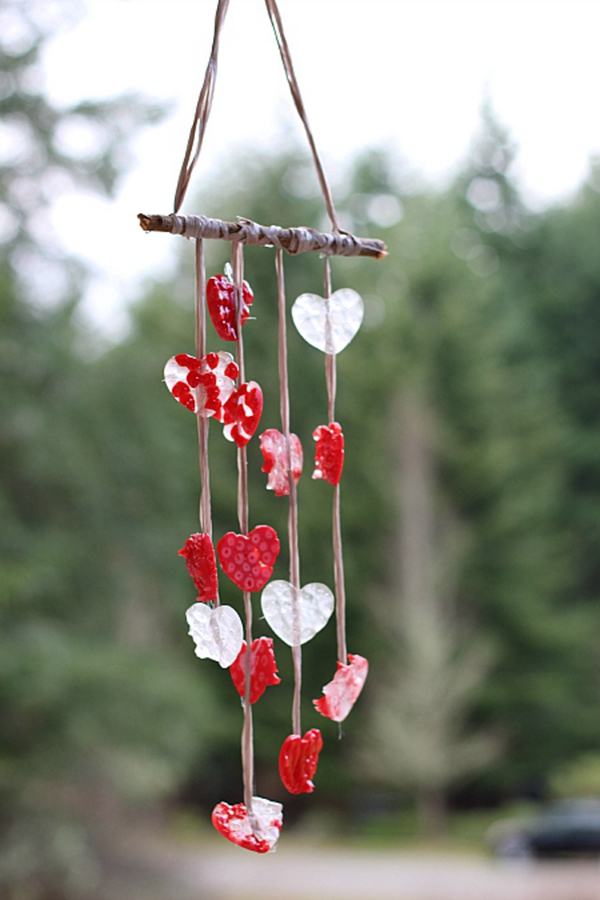 Melted Bead Wind Chimes for Valentine's Day Decor