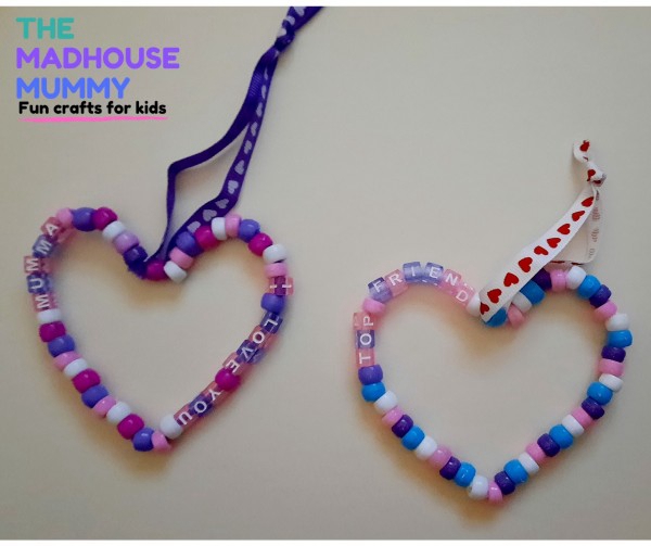 Handmade Beaded Heart Decorations Craft for Kids